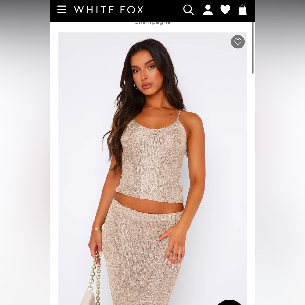 CURRENTLY SOLD OUT - WHITE FOX Love Galore Sequin Knit Top Champagne